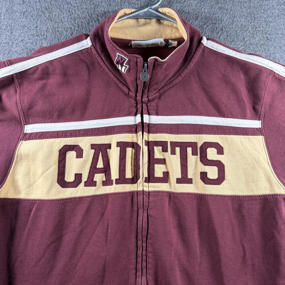 Champion Norwich University Cadets Full Zip Jacket Mens Large Maroon Gold NCAA